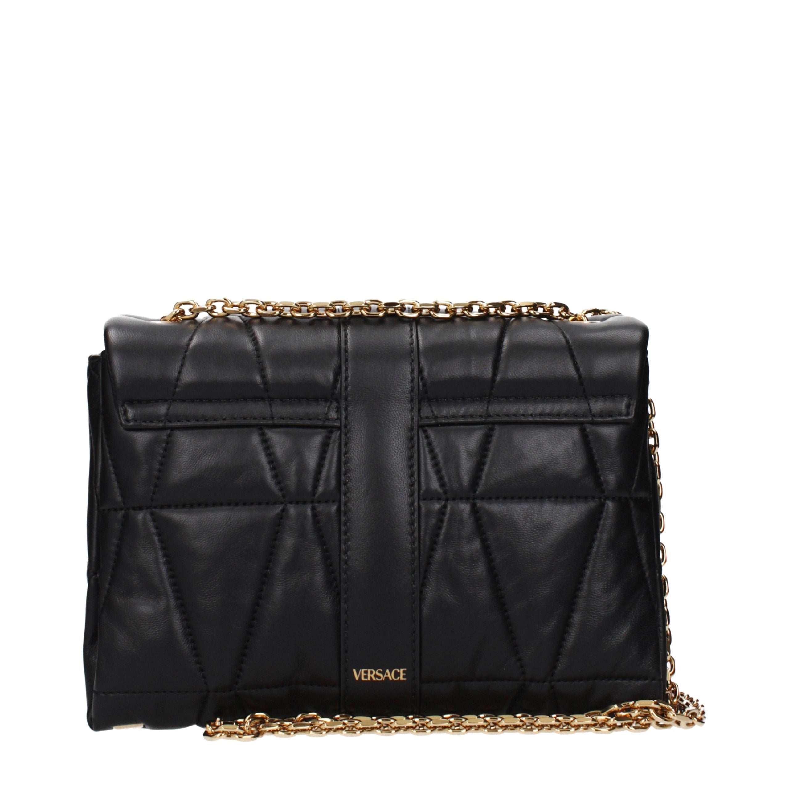 Versace Black Leather Shoulder Bag - Luxury Boutique Co