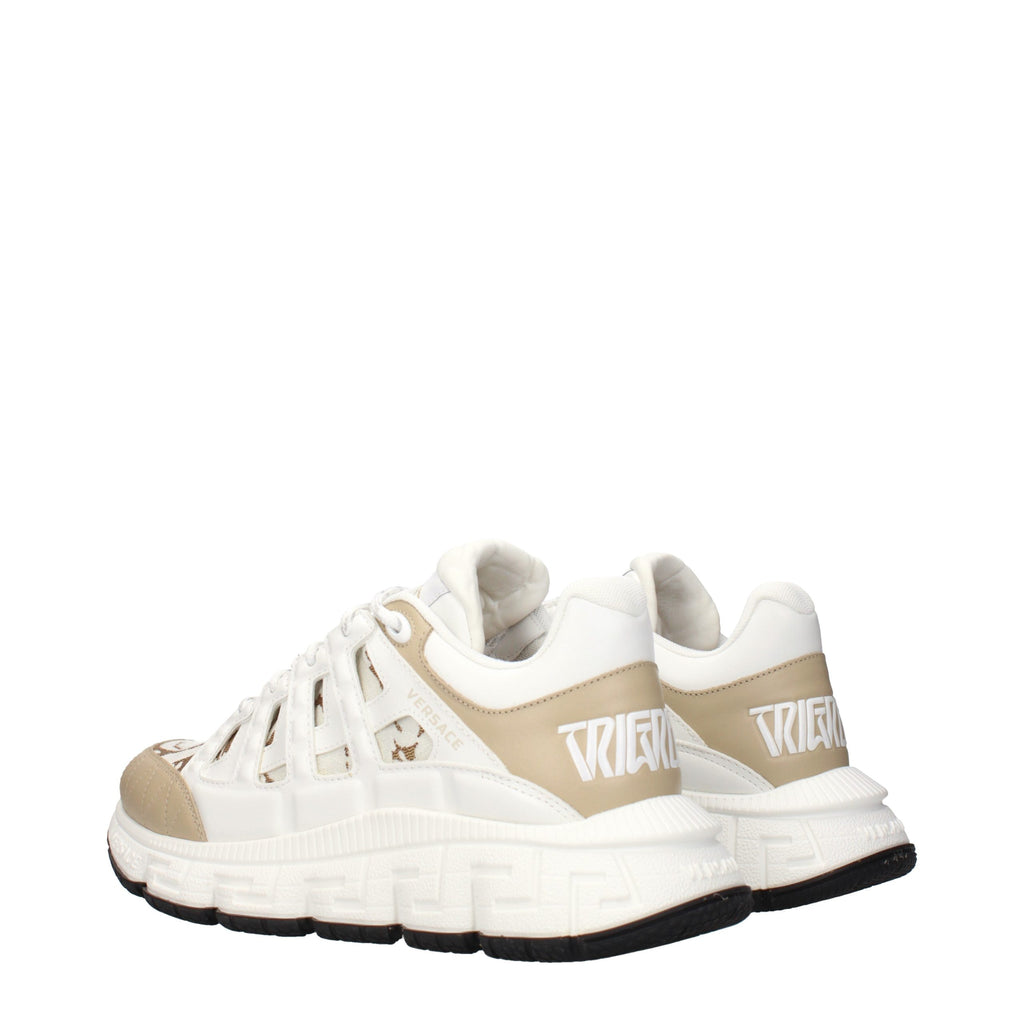 Versace White Fabric Athletic Sneakers - Luxury Boutique Co