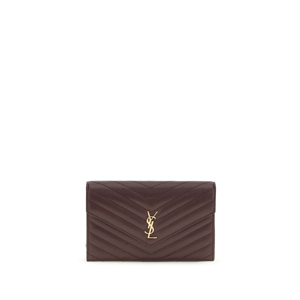 Saint Laurent Bordeaux Calf Leather Bos Taurus Clutch Bag - Luxury Boutique Co