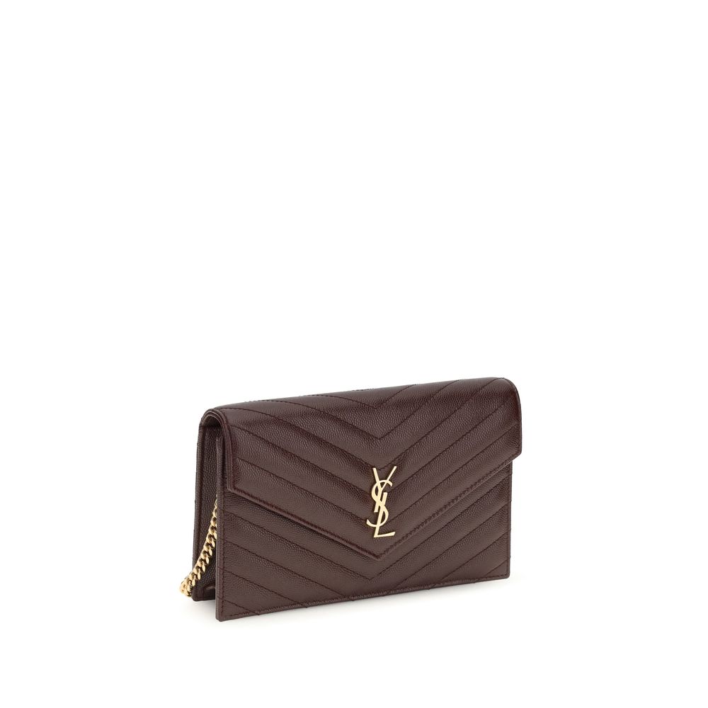 Saint Laurent Bordeaux Calf Leather Bos Taurus Clutch Bag - Luxury Boutique Co