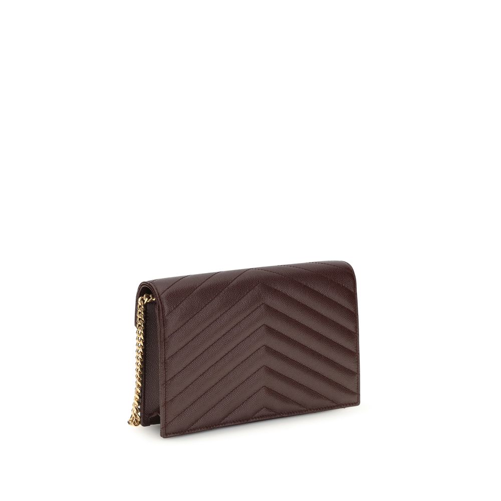 Saint Laurent Bordeaux Calf Leather Bos Taurus Clutch Bag - Luxury Boutique Co