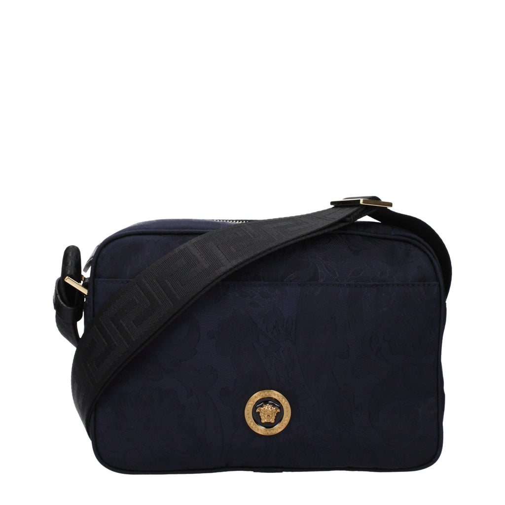 Versace Blue Fabric Crossbody Bag - Luxury Boutique Co