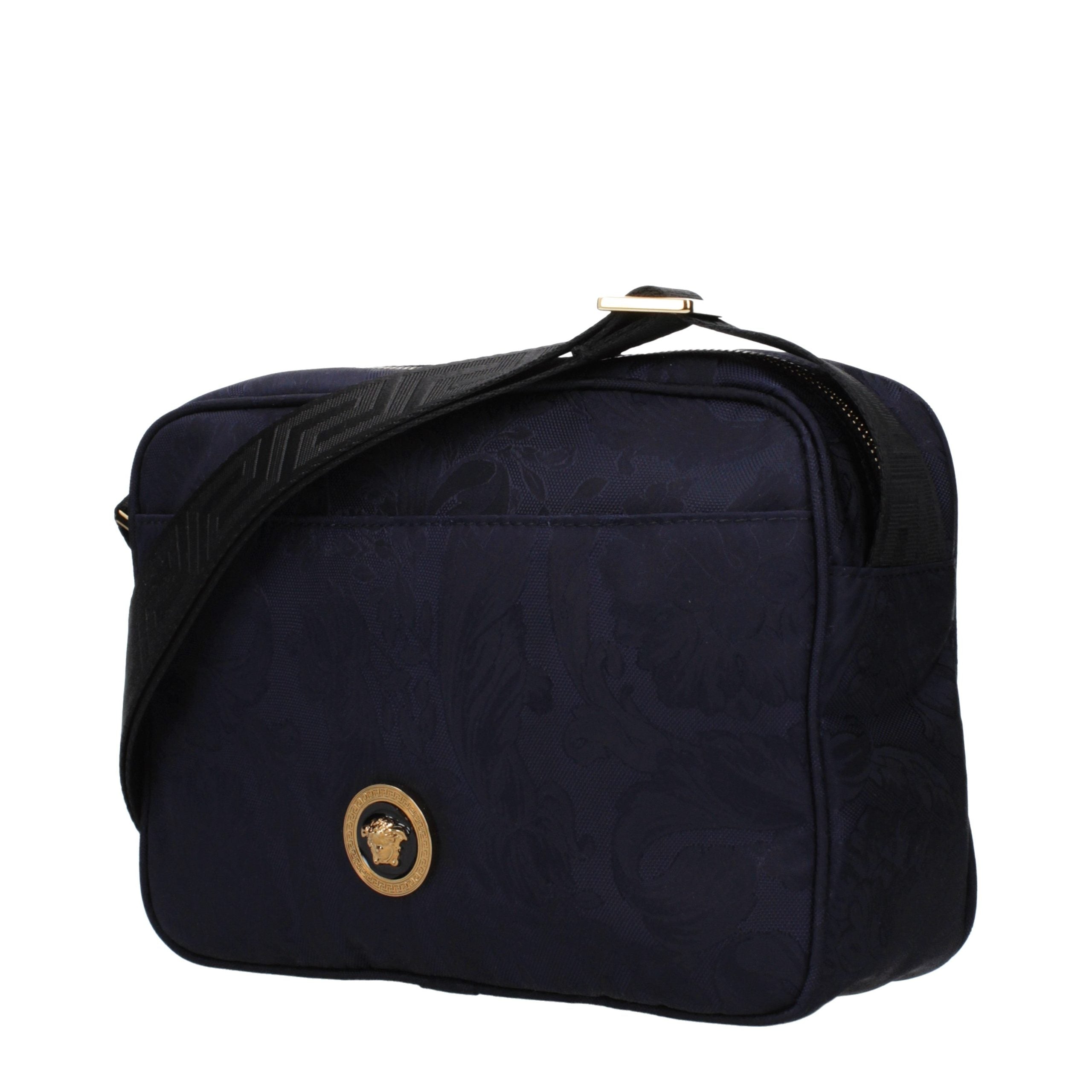 Versace Blue Fabric Crossbody Bag - Luxury Boutique Co