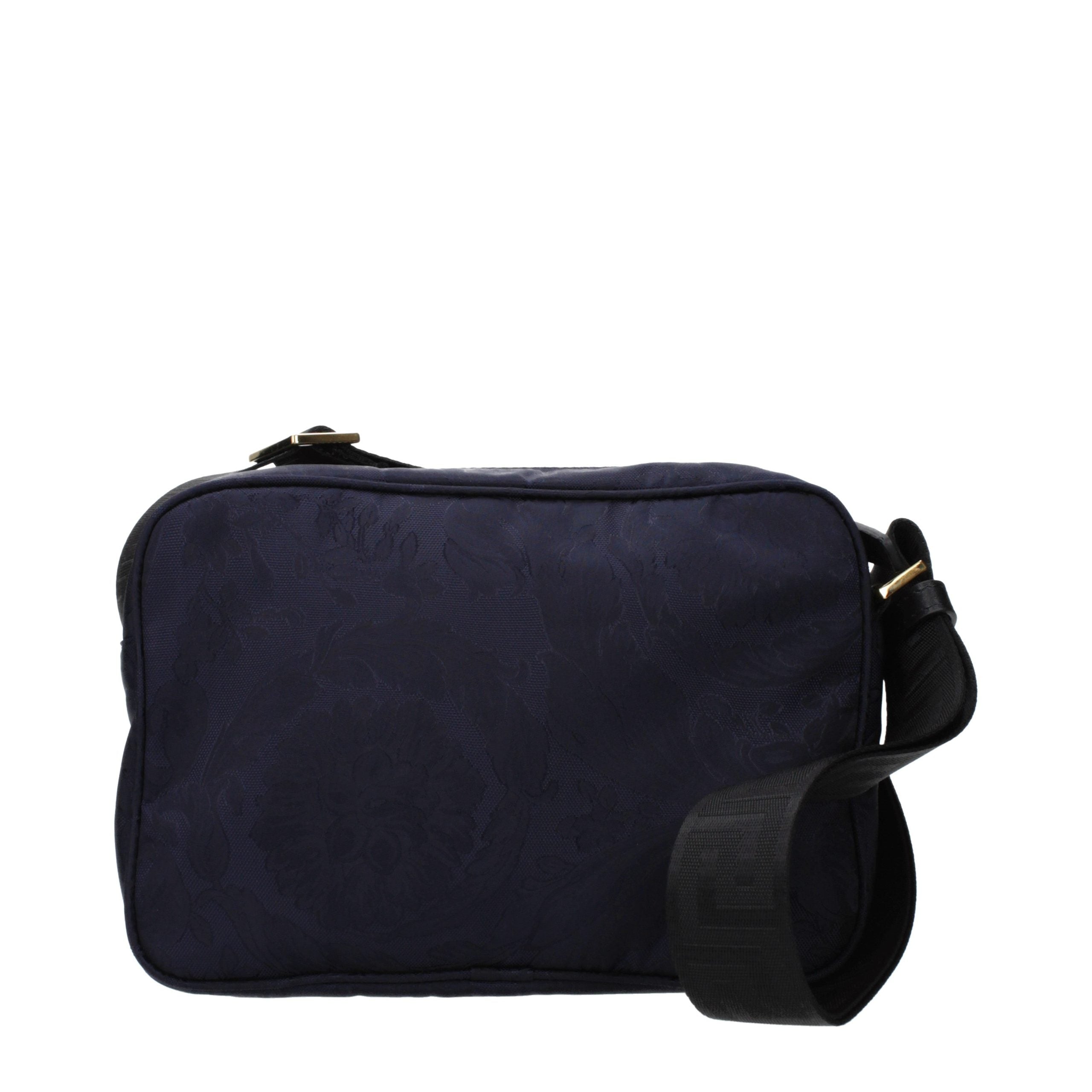 Versace Blue Fabric Crossbody Bag - Luxury Boutique Co
