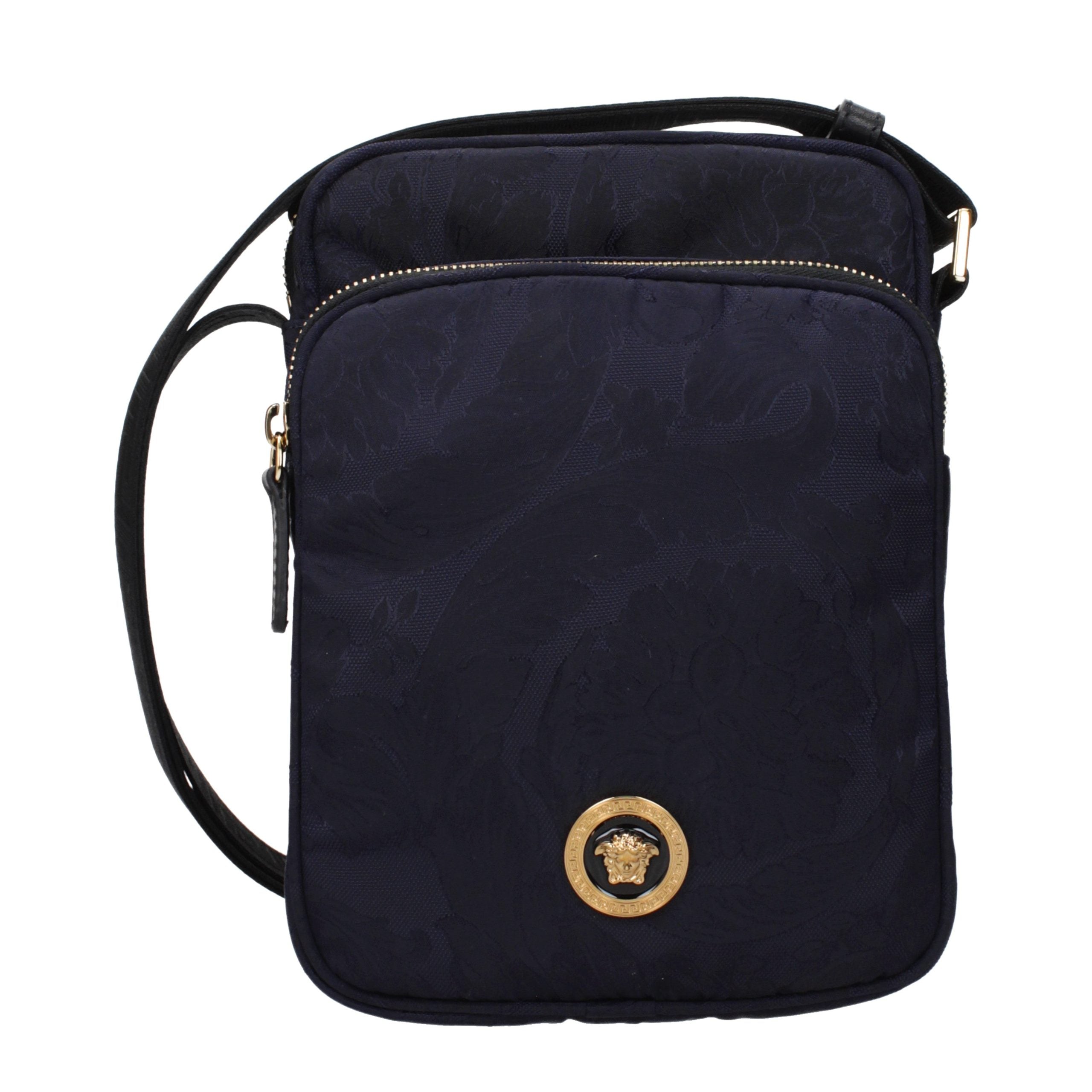 Versace Blue Fabric Crossbody Bag - Luxury Boutique Co