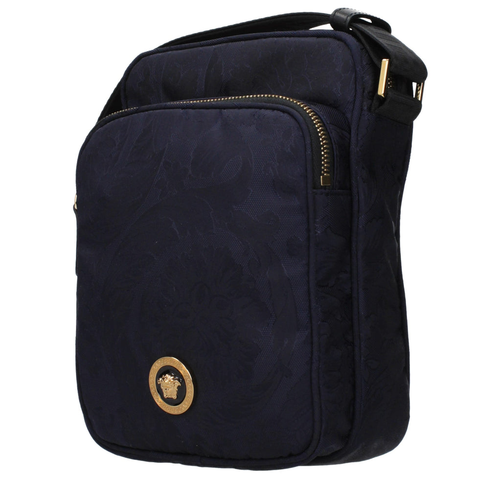 Versace Blue Fabric Crossbody Bag - Luxury Boutique Co