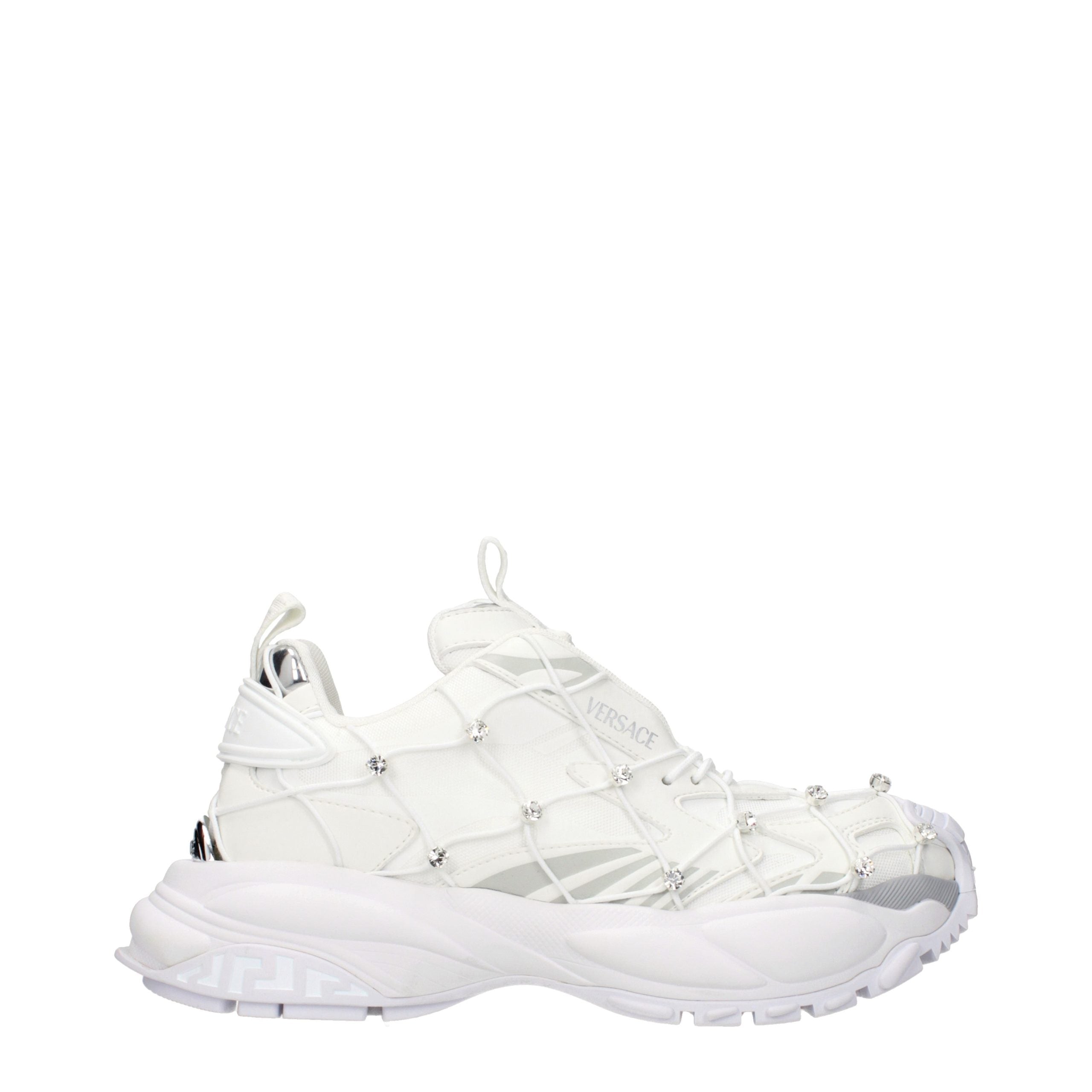 Versace White Fabric Sneakers - Luxury Boutique Co
