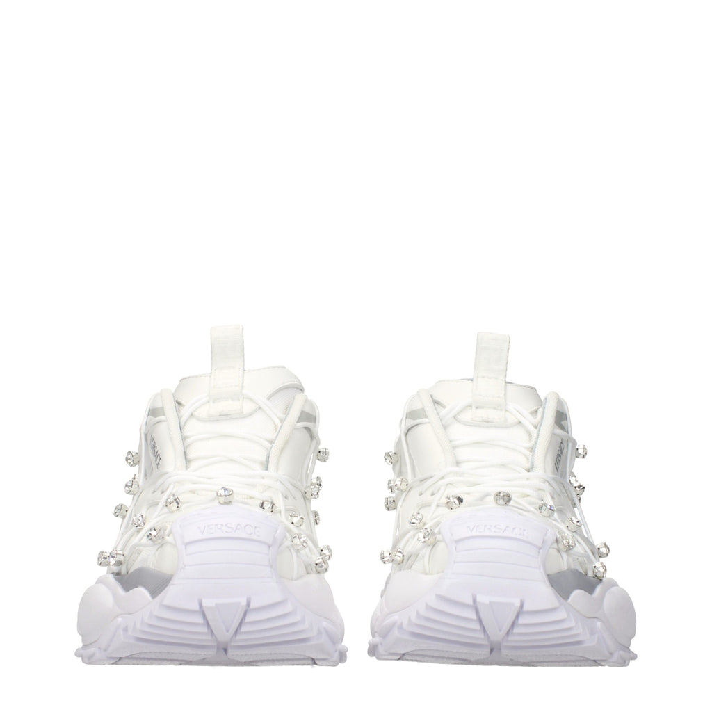 Versace White Fabric Sneakers - Luxury Boutique Co