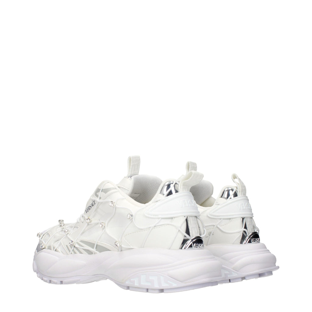 Versace White Fabric Sneakers - Luxury Boutique Co