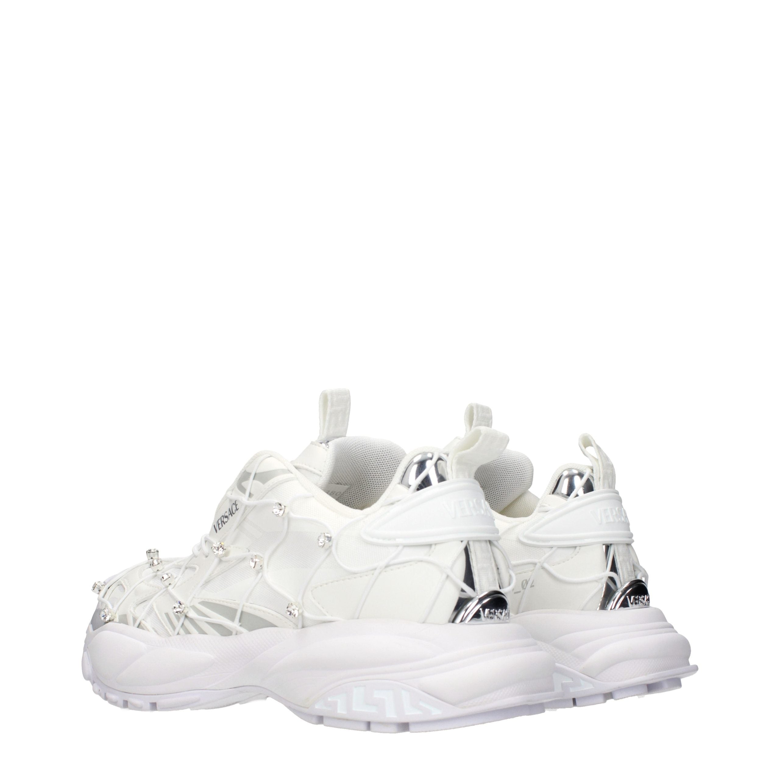 Versace White Fabric Sneakers - Luxury Boutique Co