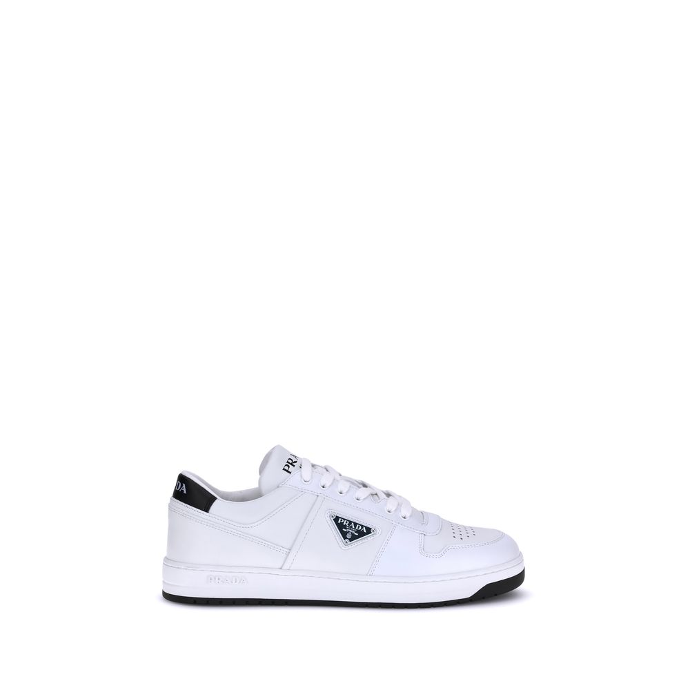 Prada White Calf Leather Bos Taurus Low Top Sneakers - Luxury Boutique Co