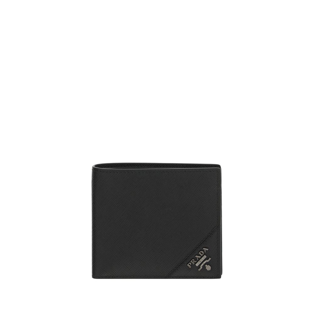 Prada Black Calf Leather Bos Taurus Wallet - Luxury Boutique Co