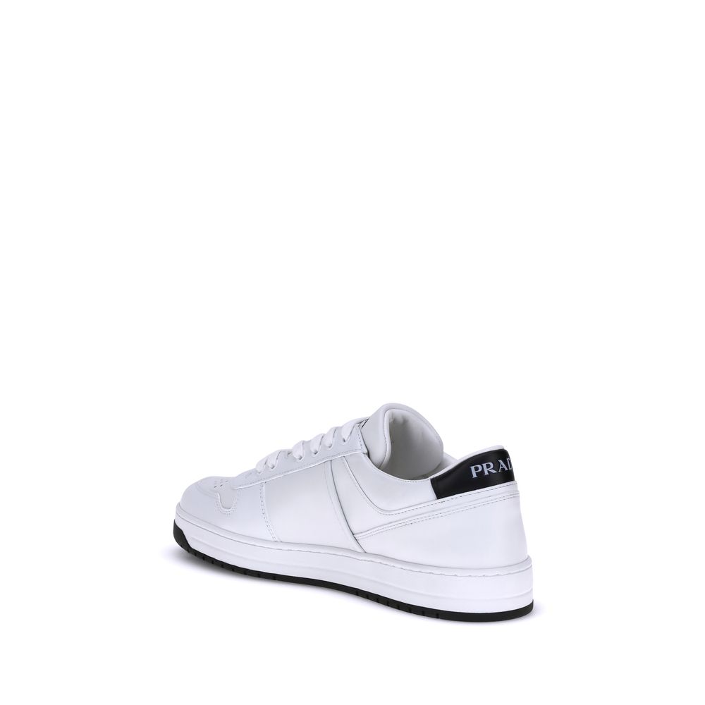 Prada White Calf Leather Bos Taurus Low Top Sneakers - Luxury Boutique Co