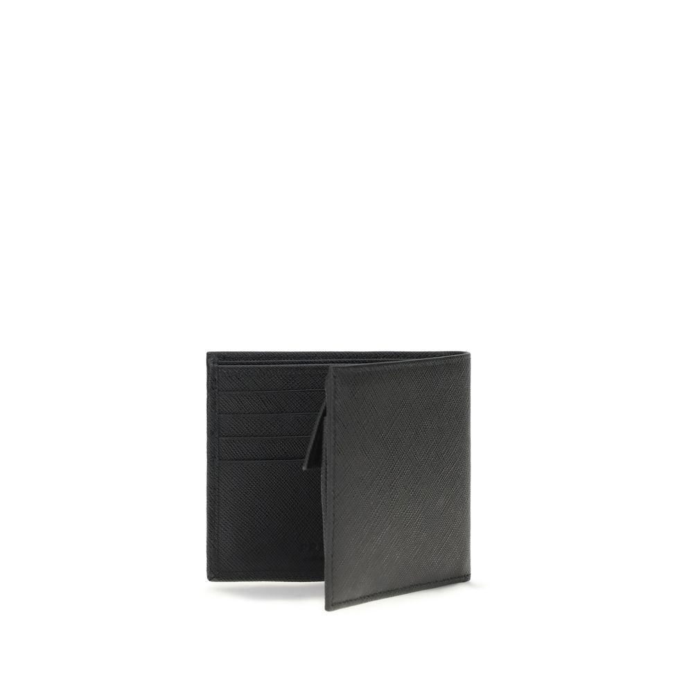 Prada Black Calf Leather Bos Taurus Wallet - Luxury Boutique Co