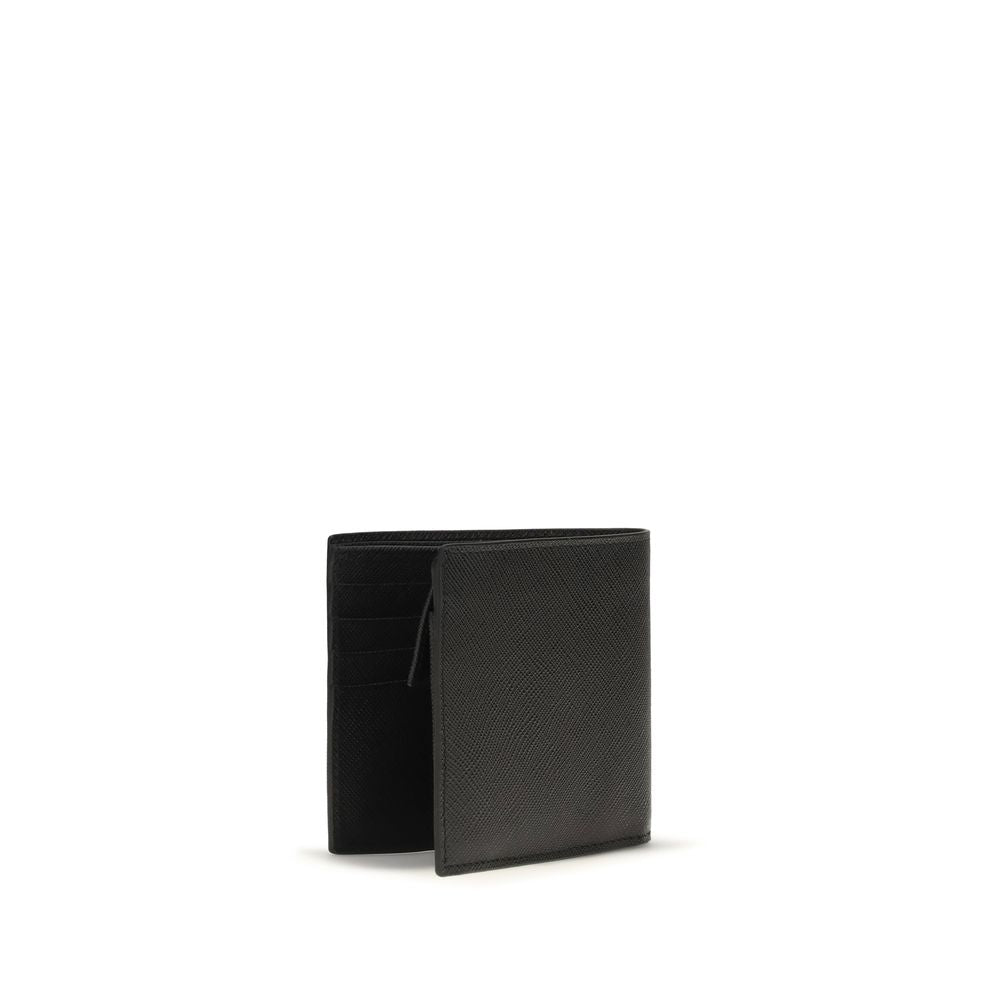 Prada Black Calf Leather Bos Taurus Wallet - Luxury Boutique Co