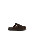 Prada Brown Calf Leather Bos Taurus Mules - Luxury Boutique Co