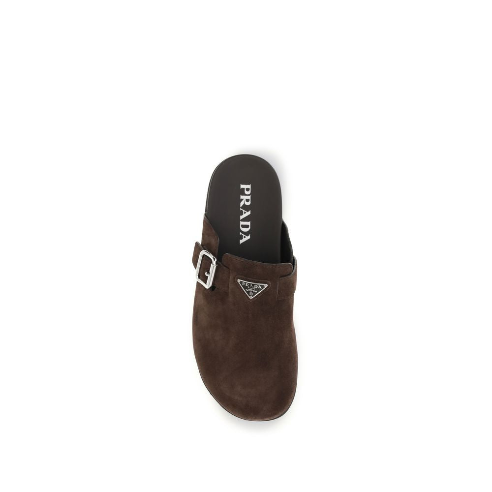 Prada Brown Calf Leather Bos Taurus Mules - Luxury Boutique Co