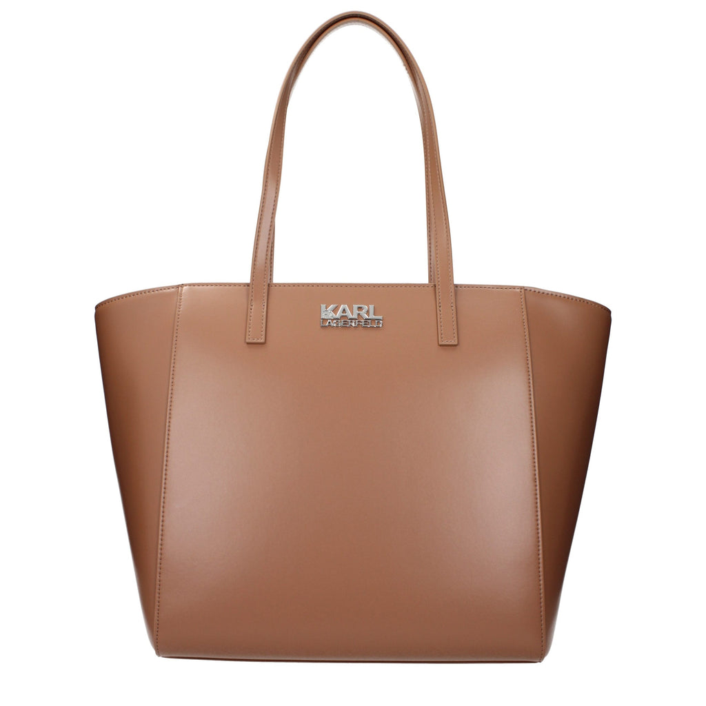 Bolso de hombro de polietileno marrón Karl Lagerfeld