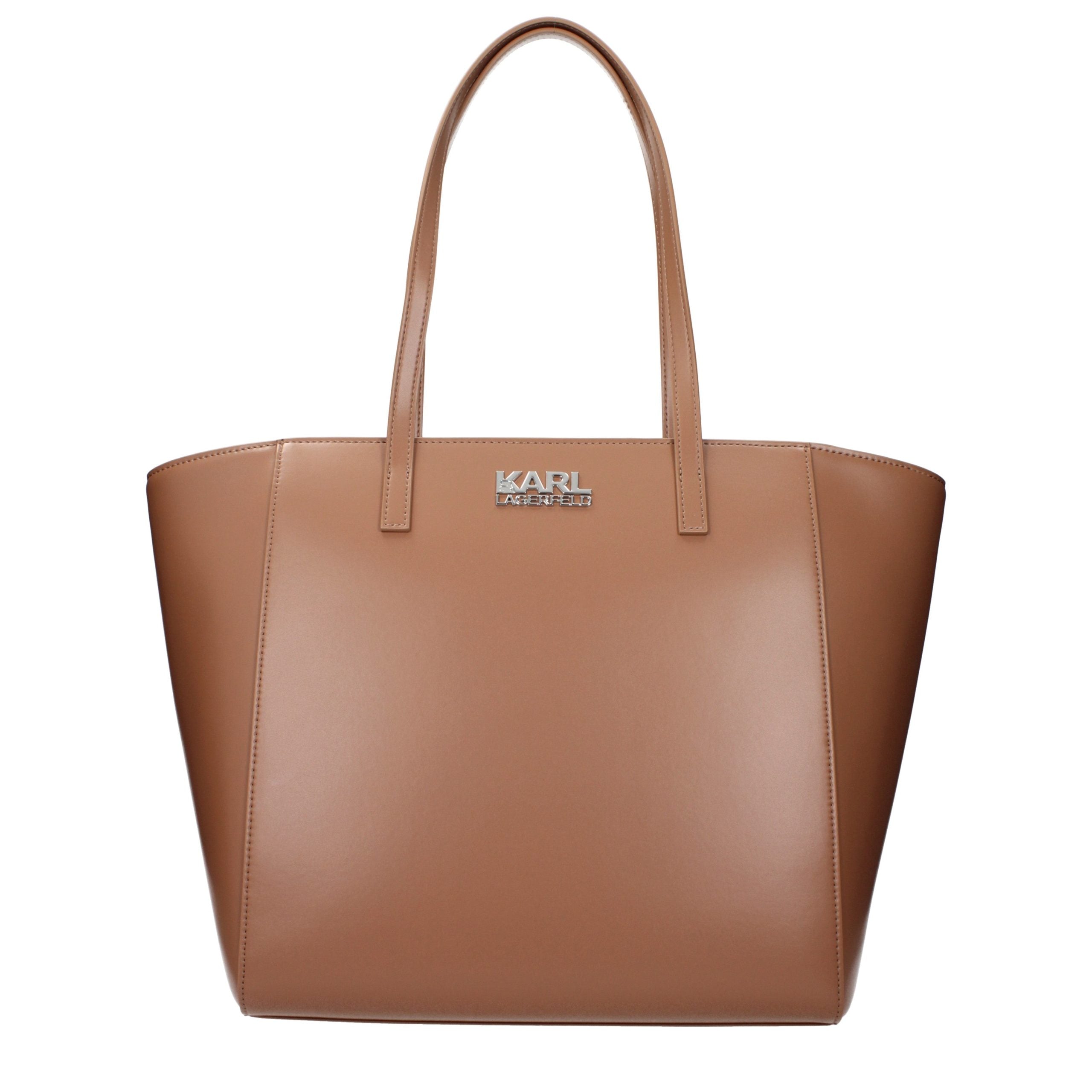 Bolso de hombro de polietileno marrón Karl Lagerfeld