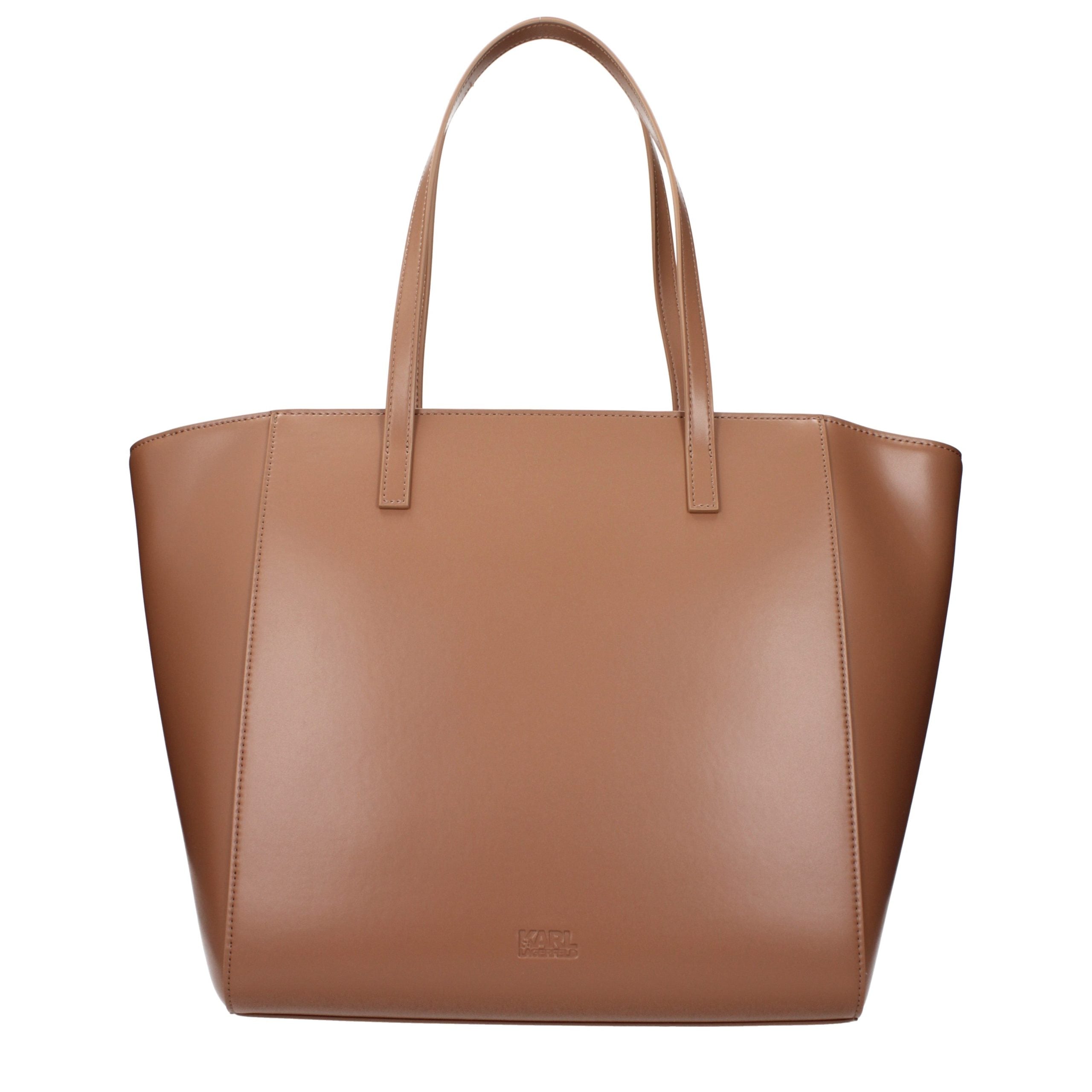 Bolso de hombro de polietileno marrón Karl Lagerfeld