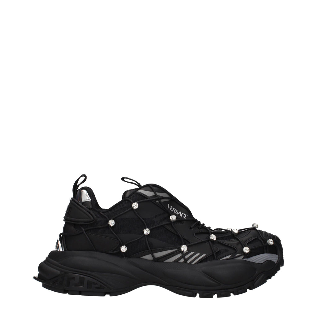 Zapatillas Versace gruesas de tela negra