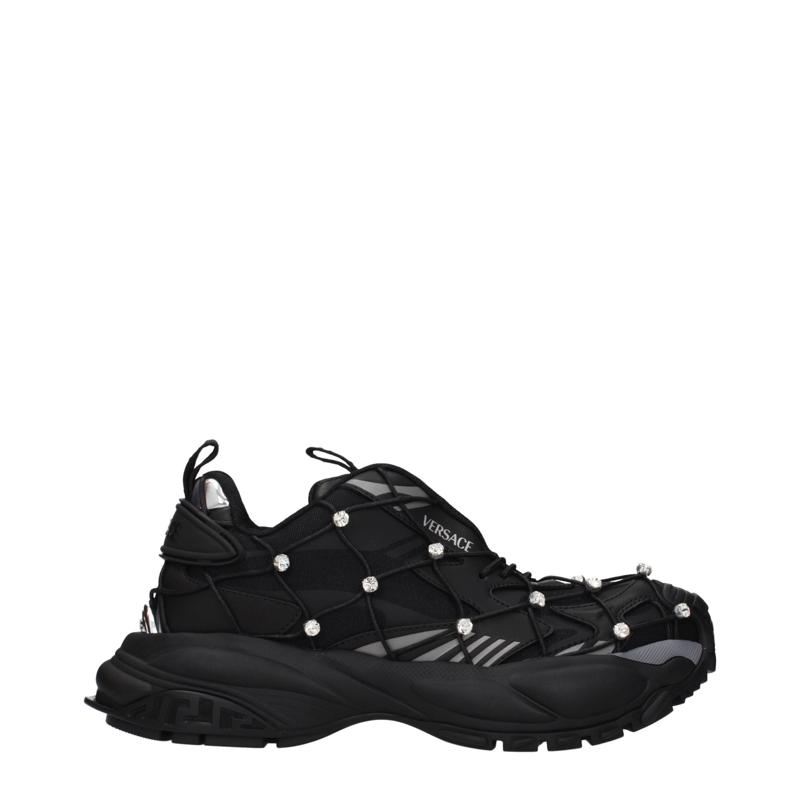 Zapatillas Versace gruesas de tela negra