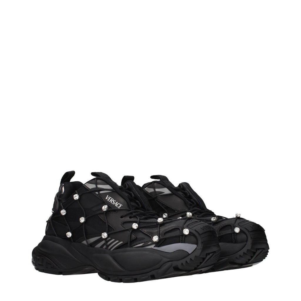 Zapatillas Versace gruesas de tela negra
