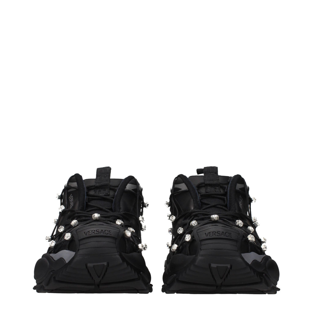 Zapatillas Versace gruesas de tela negra