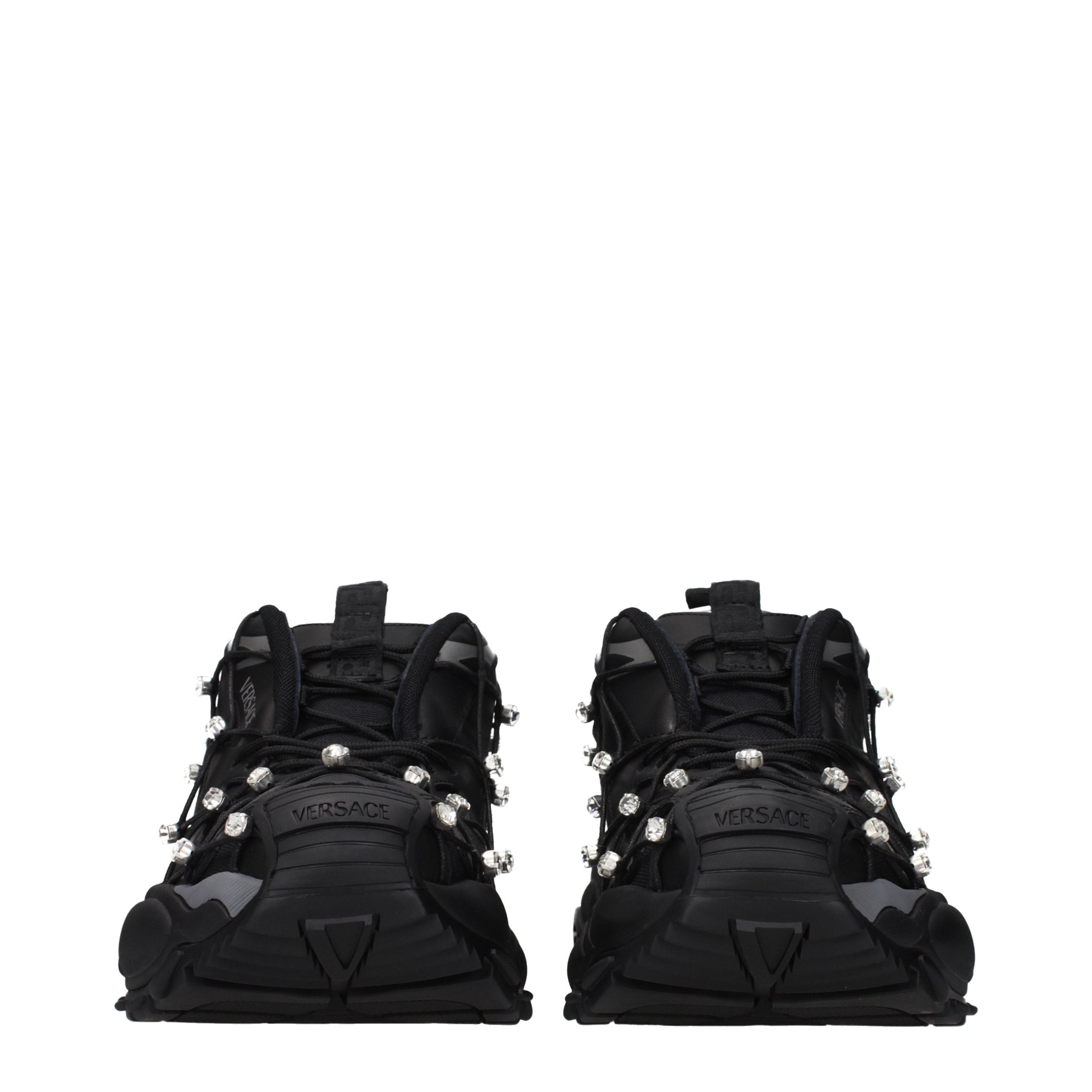 Zapatillas Versace gruesas de tela negra