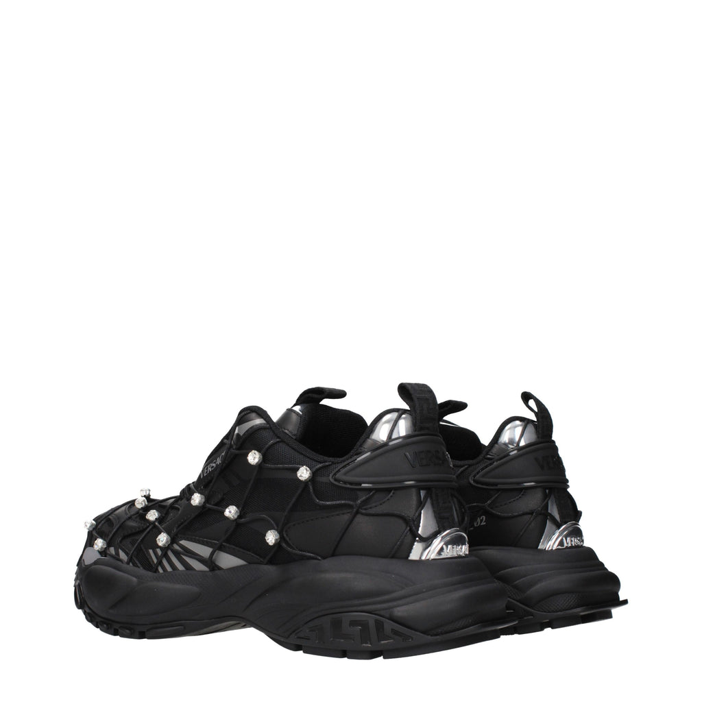Zapatillas Versace gruesas de tela negra