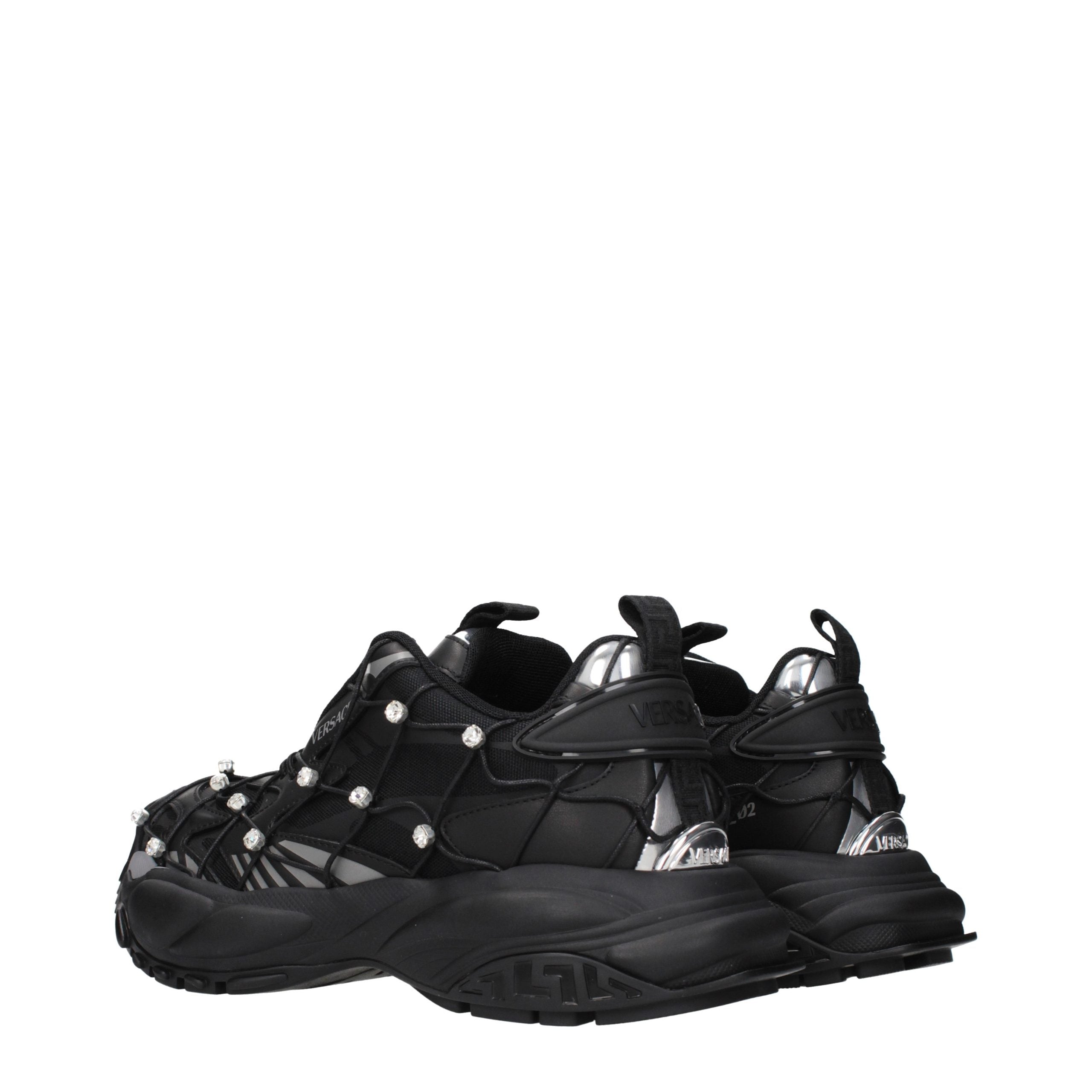 Zapatillas Versace gruesas de tela negra