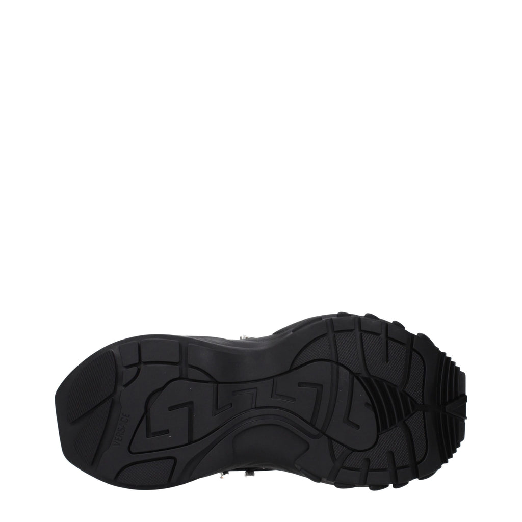 Zapatillas Versace gruesas de tela negra