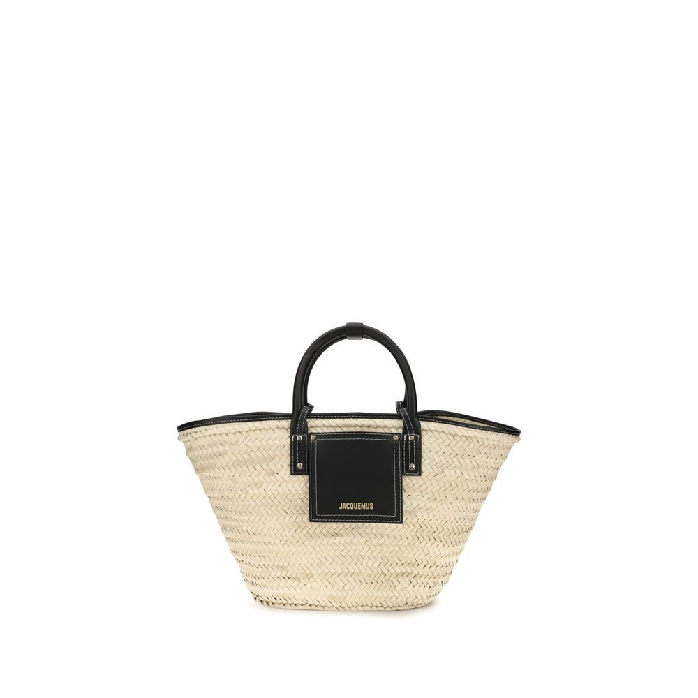 Bolso de mano Jacquemus de rafia beige