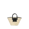 Bolso de mano Jacquemus de rafia beige
