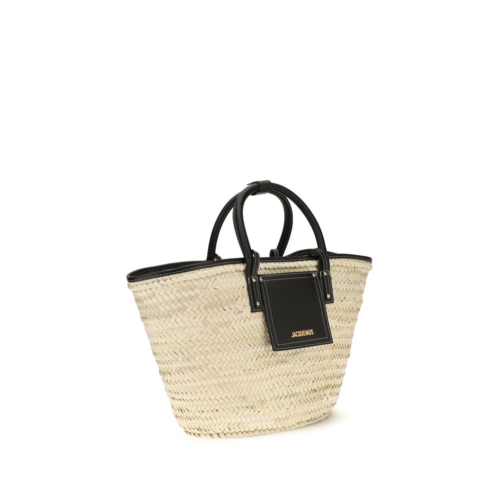 Bolso de mano Jacquemus de rafia beige