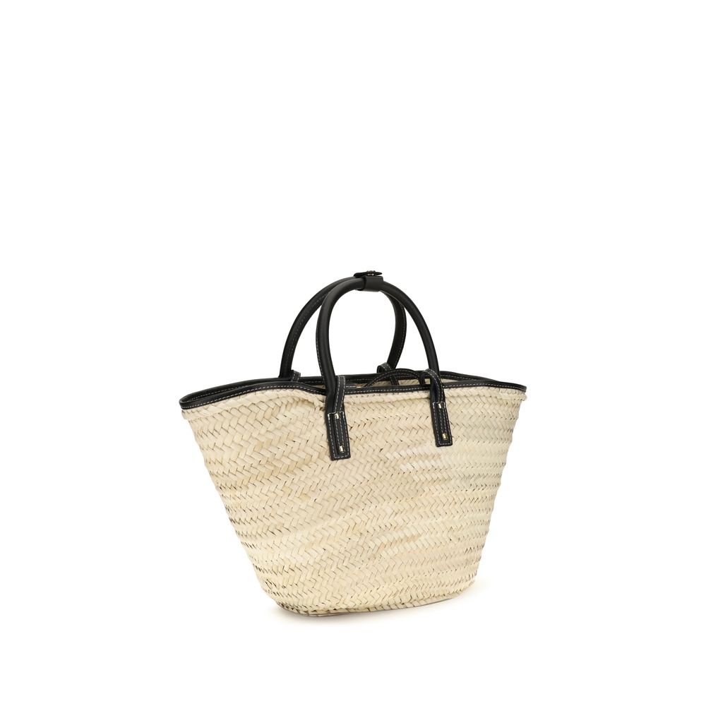 Bolso de mano Jacquemus de rafia beige