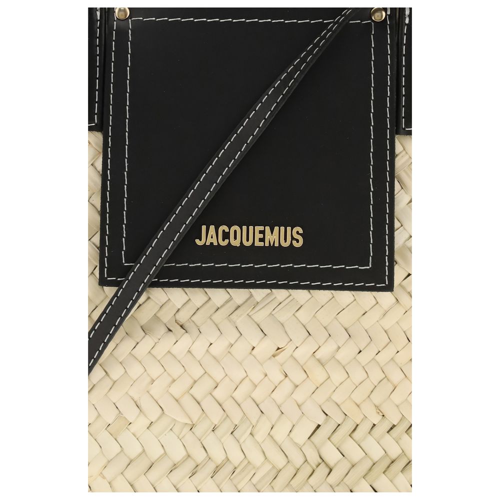 Bolso de mano Jacquemus de rafia beige