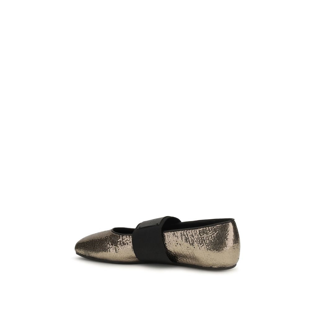 Bailarinas Givenchy de piel de becerro dorada Bos Taurus