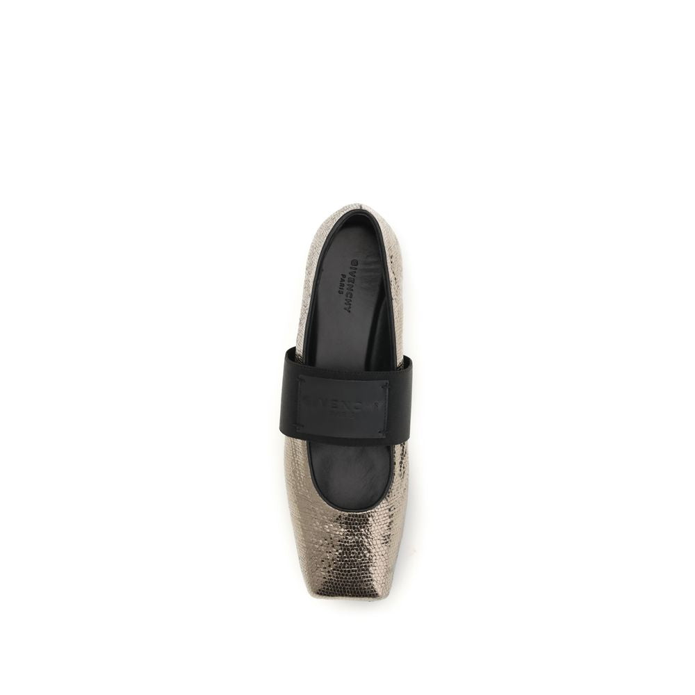 Bailarinas Givenchy de piel de becerro dorada Bos Taurus