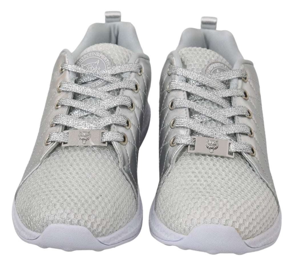 Philipp Plein Gisella Silver Polyester Sneakers Shoes - Luxury Boutique Co