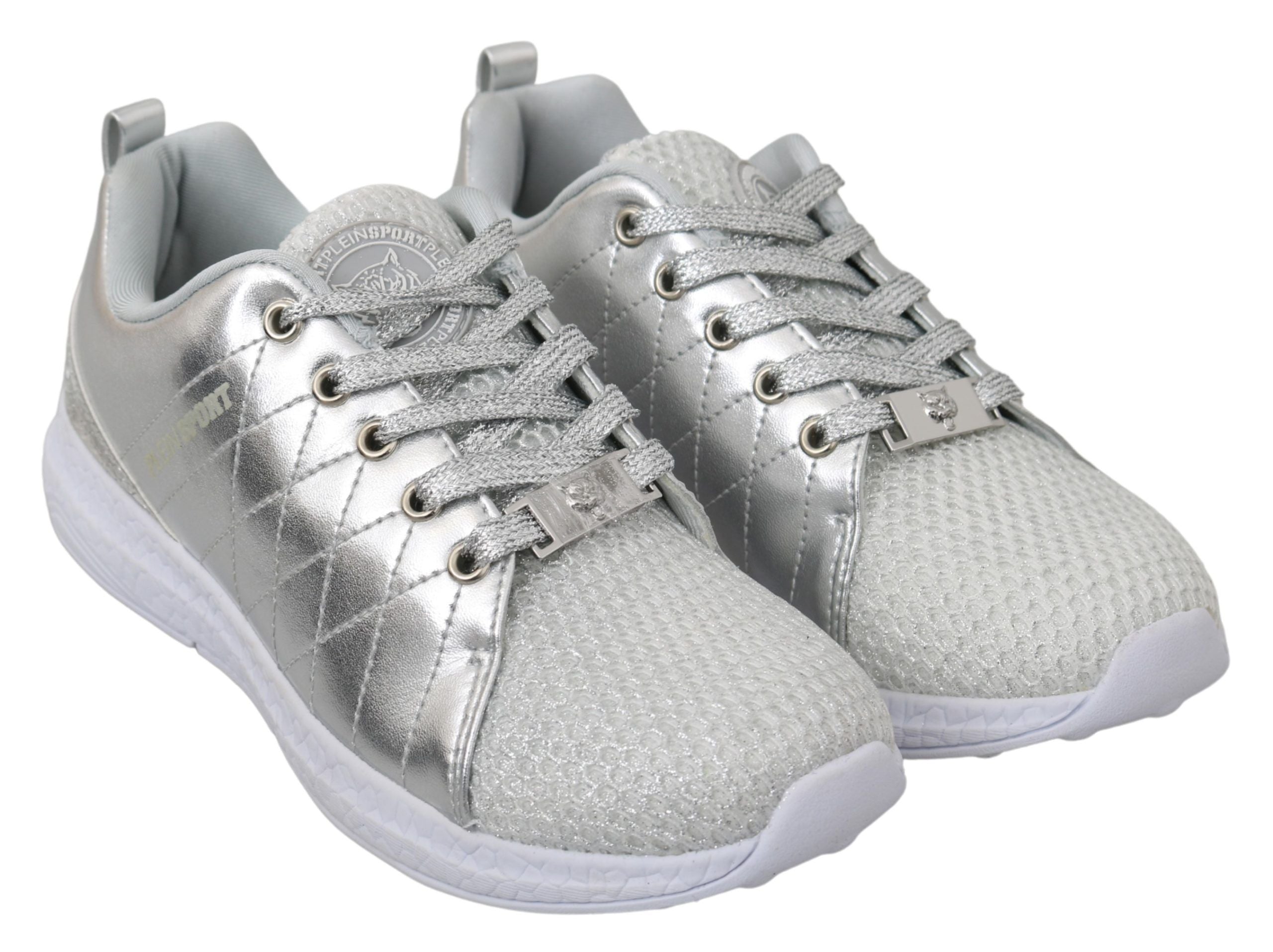 Philipp Plein Gisella Silver Polyester Sneakers Shoes - Luxury Boutique Co
