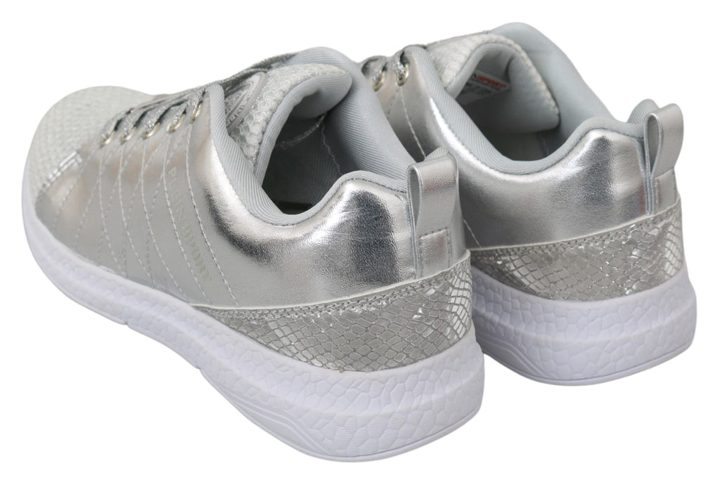 Philipp Plein Gisella Silver Polyester Sneakers Shoes - Luxury Boutique Co