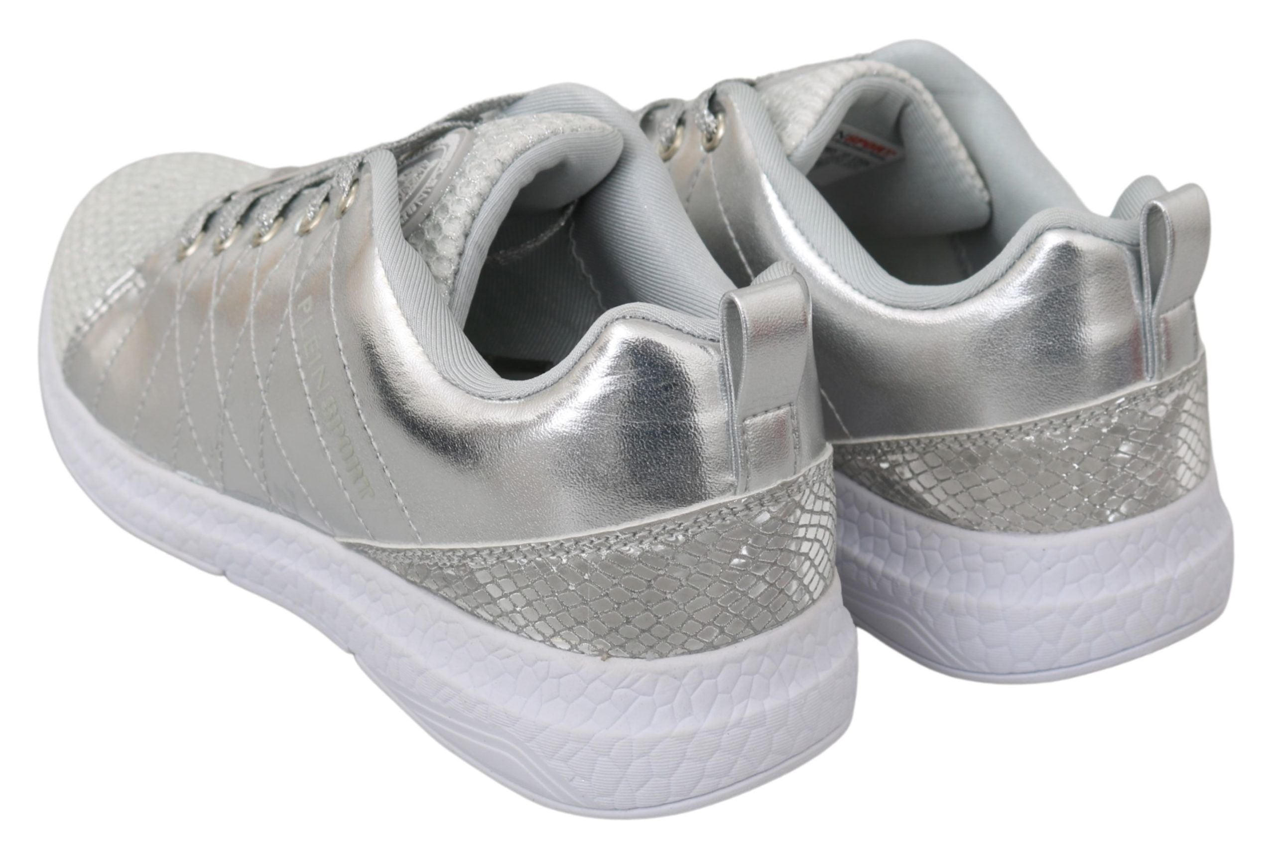 Philipp Plein Gisella Silver Polyester Sneakers Shoes - Luxury Boutique Co