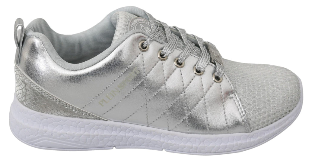 Philipp Plein Gisella Silver Polyester Sneakers Shoes - Luxury Boutique Co