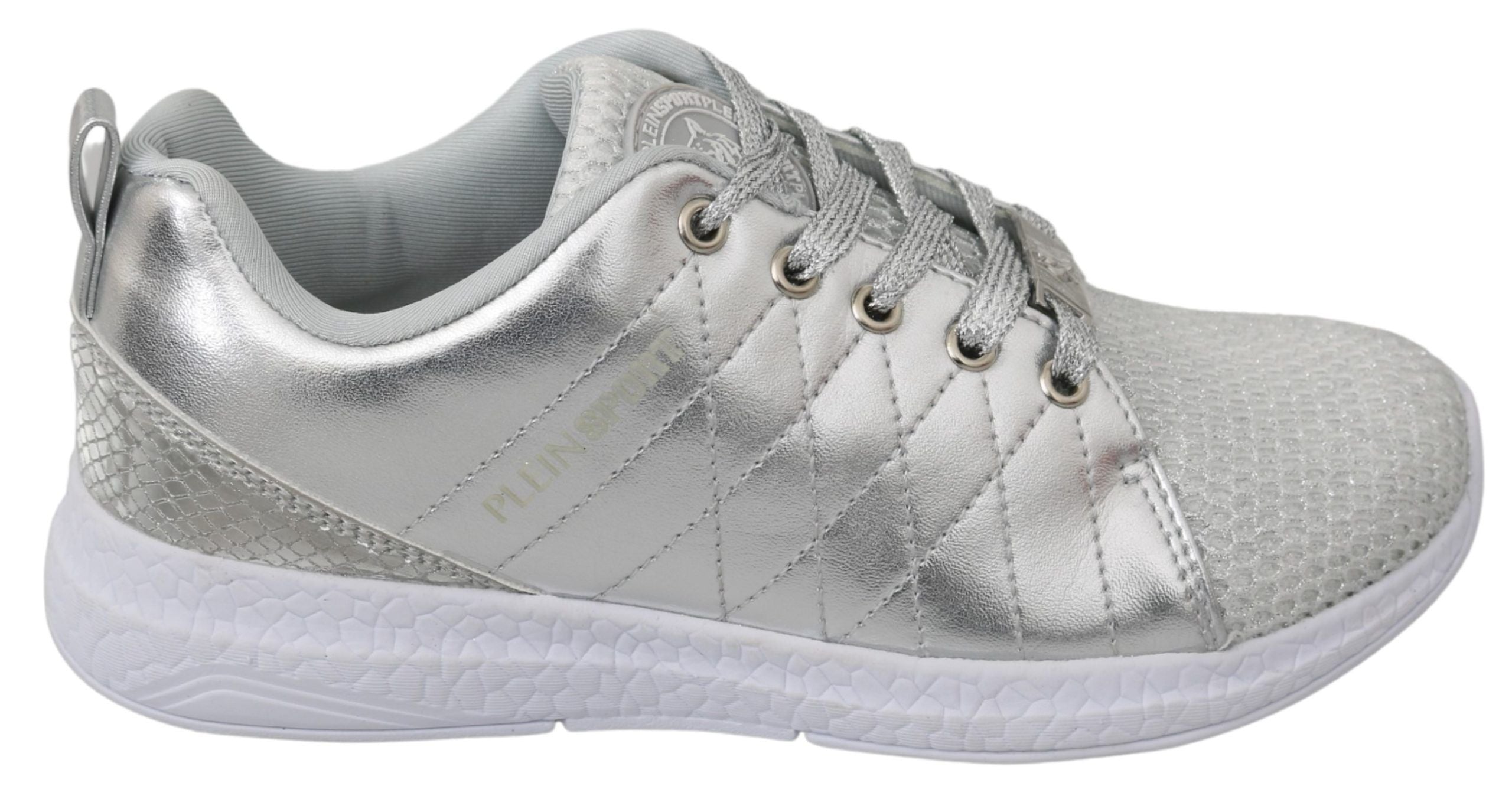 Philipp Plein Gisella Silver Polyester Sneakers Shoes - Luxury Boutique Co