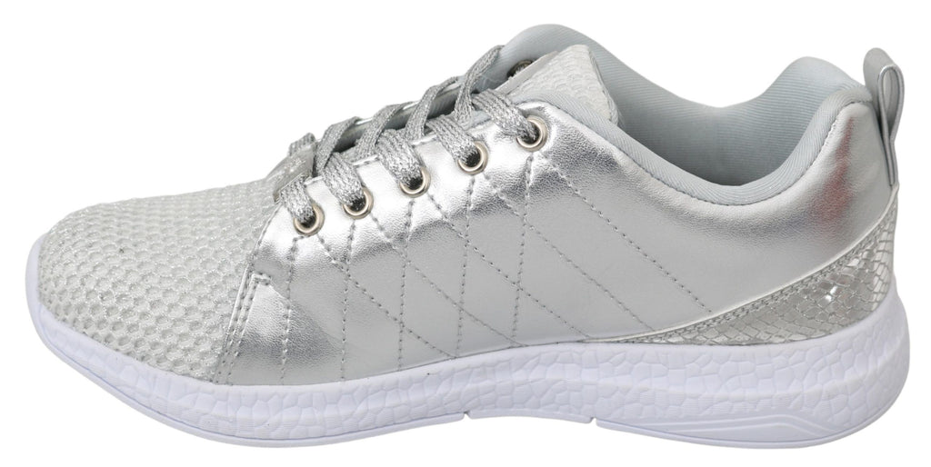 Philipp Plein Gisella Silver Polyester Sneakers Shoes - Luxury Boutique Co