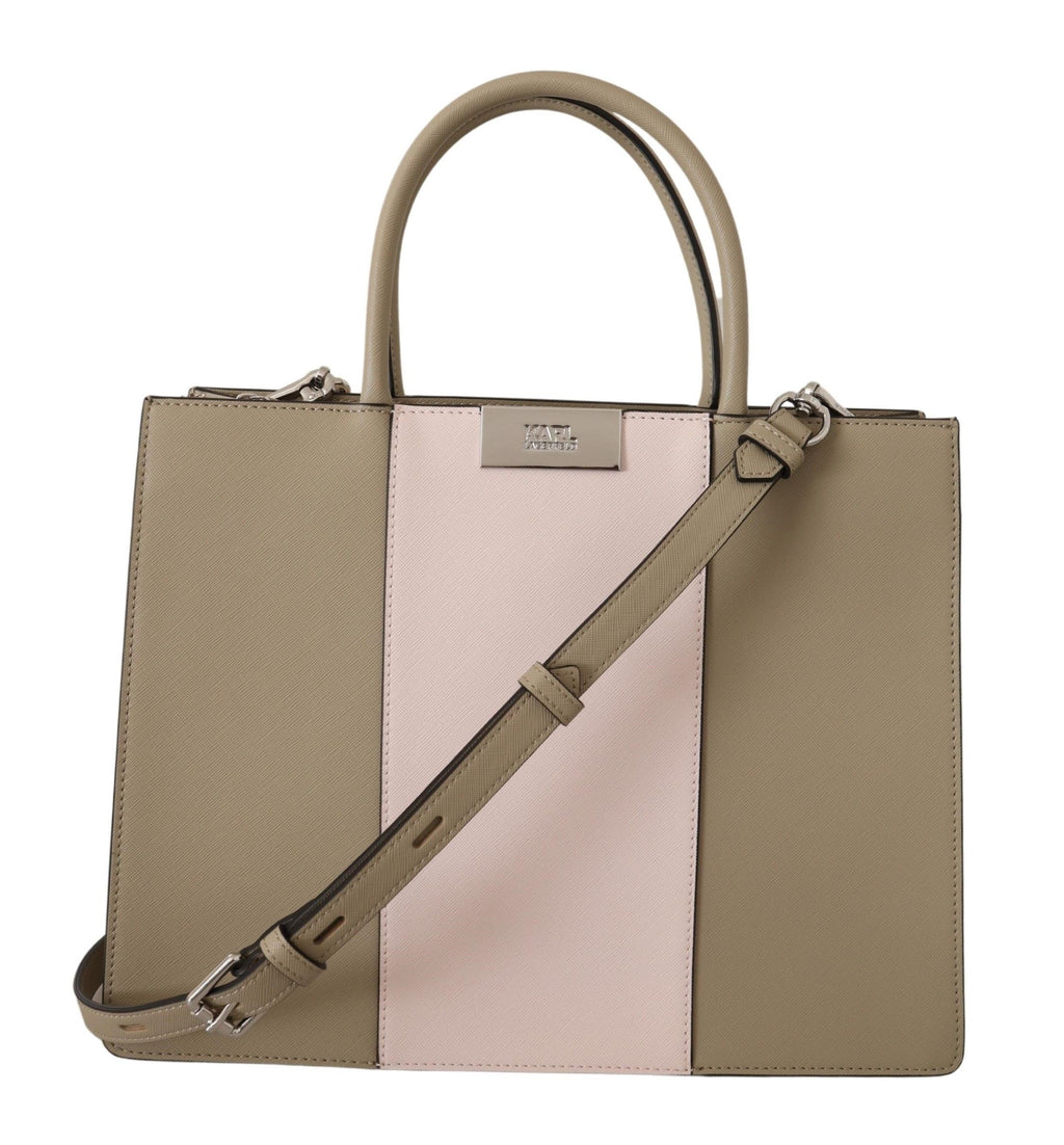 Karl Lagerfeld Sage Green Polyurethane Tote Shoulder Bag - Luxury Boutique Co