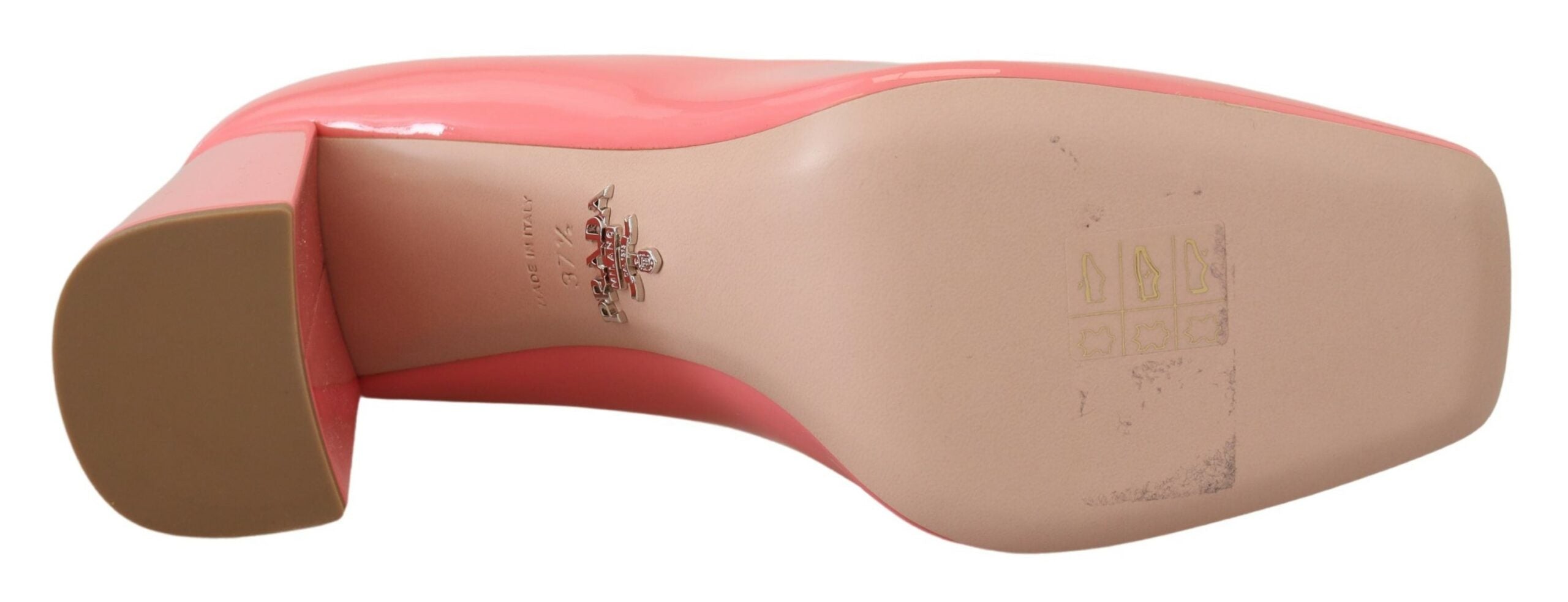 Prada Pink Patent Leather Block Heels Pumps Classic - Luxury Boutique Co