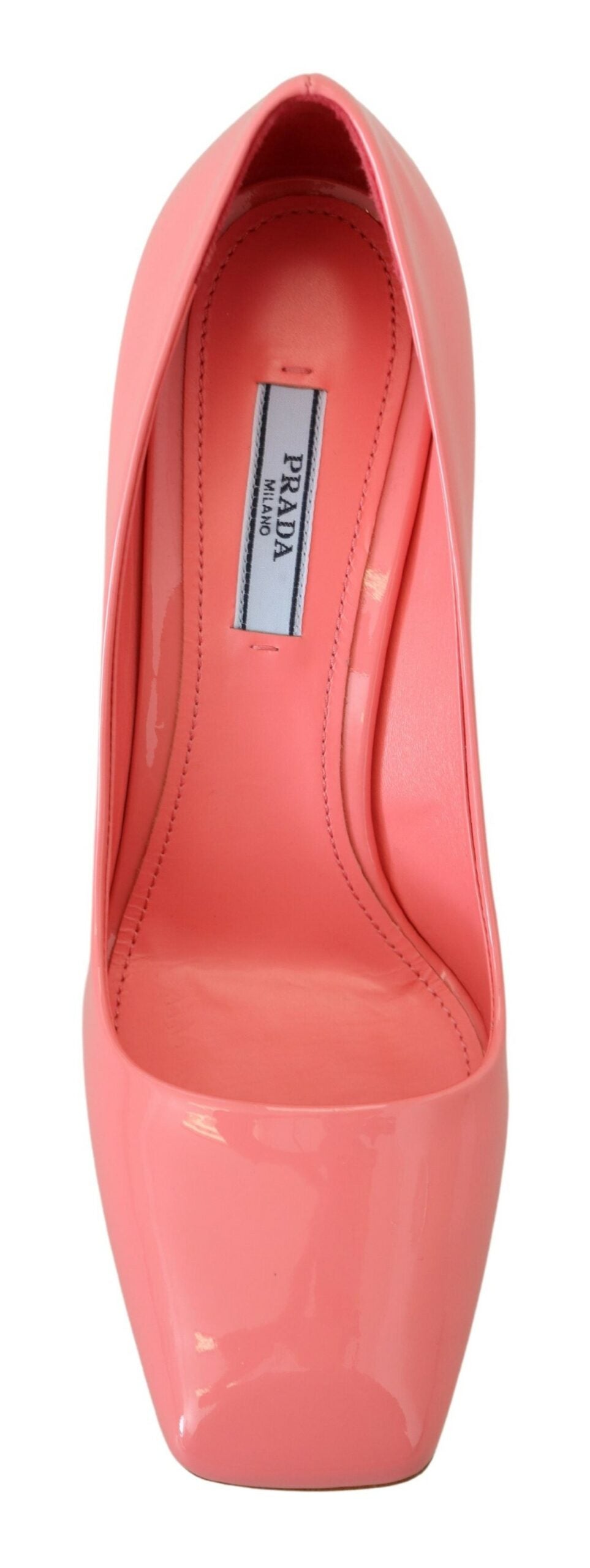 Prada Pink Patent Leather Block Heels Pumps Classic - Luxury Boutique Co