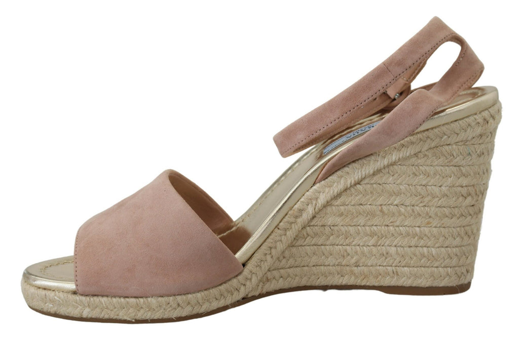 Prada Pink Suede Leather Ankle Strap Sandals - Luxury Boutique Co